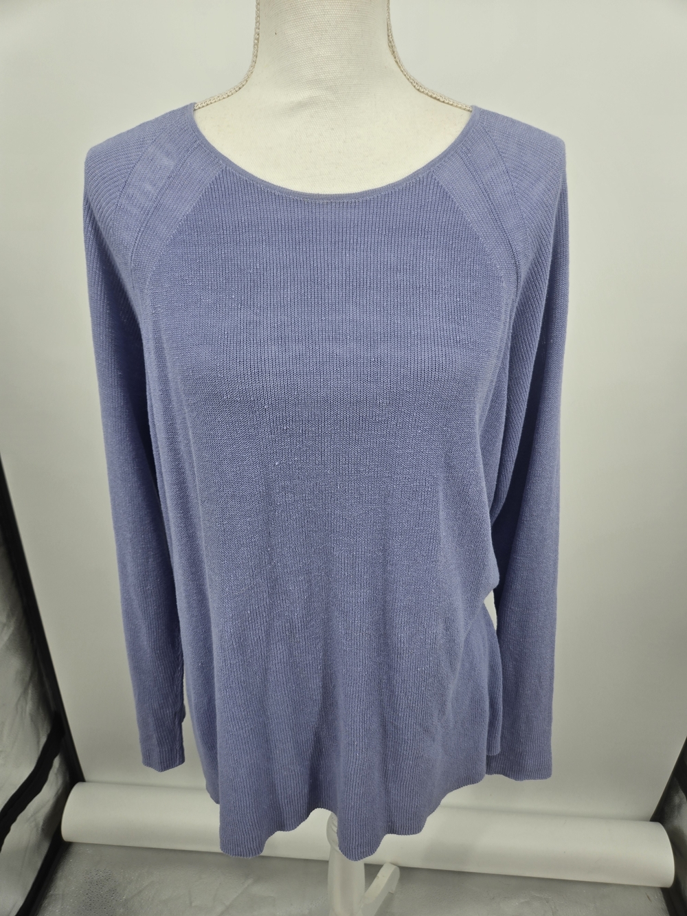 Eileen Fisher Periwinkle Long-Sleeve Lightweight Sweater XL (6654)